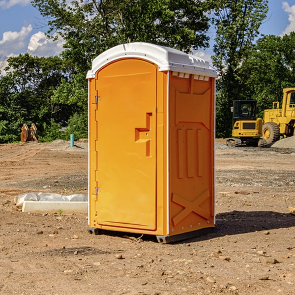 how often are the porta potties cleaned and serviced during a rental period in Jud